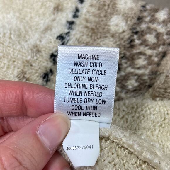 Vintage Y2K Size XL Croft & Barrow Neutral Tan Oversized Fuzzy Cowl Neck Sweater - Picture 11 of 12